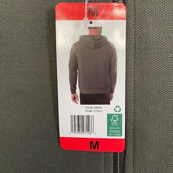 32 Degrees Men's Full Zip Hoodie, Pockets, Olive Green, Medium, NWT - Picture 5 of 15